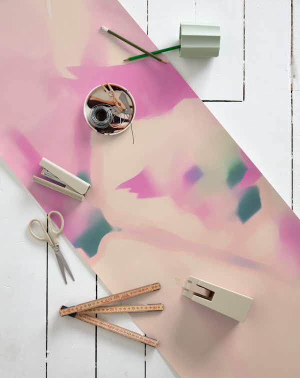 Pink Pastel Floral Art wallpaper roll