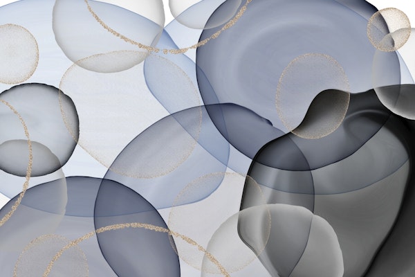 Blue Light Ink Circles Art