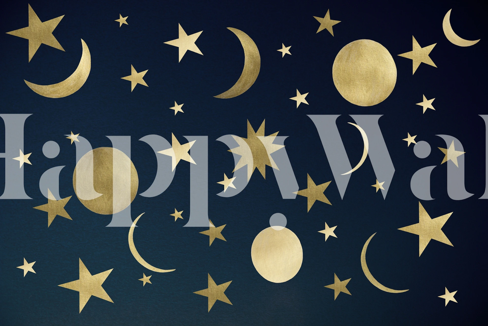 Papier peint céleste avec des étoiles et des lunes