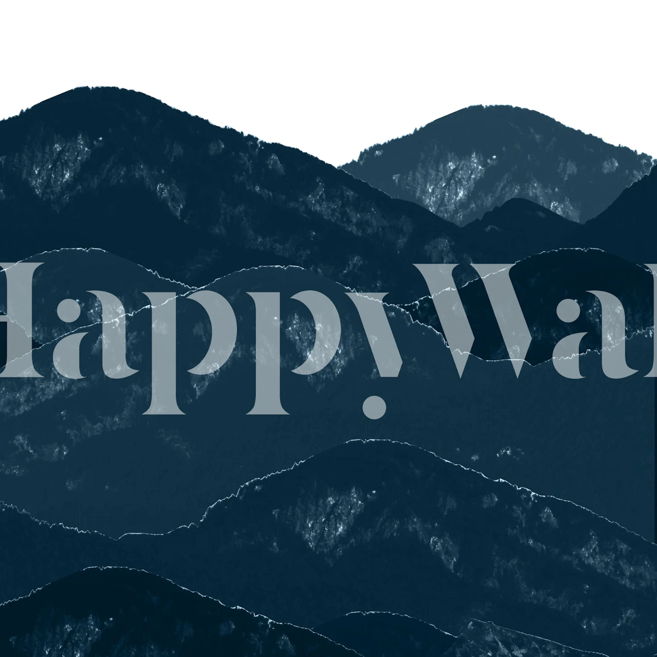 Navy Blue Mountains wallpaper in a room