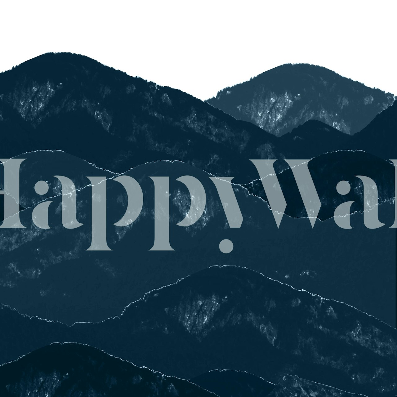 Navy Blue Mountains wallpaper in a room