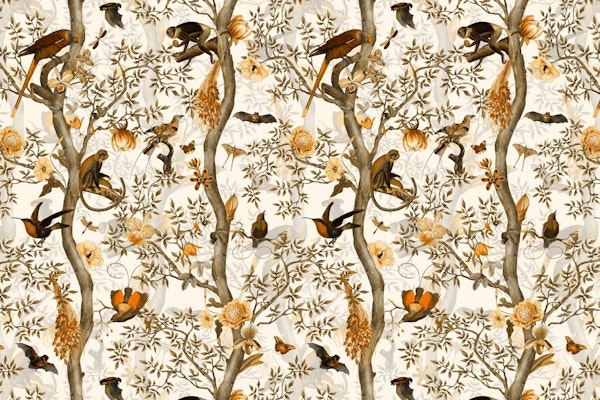 Chinoiserie Monkeys Birds