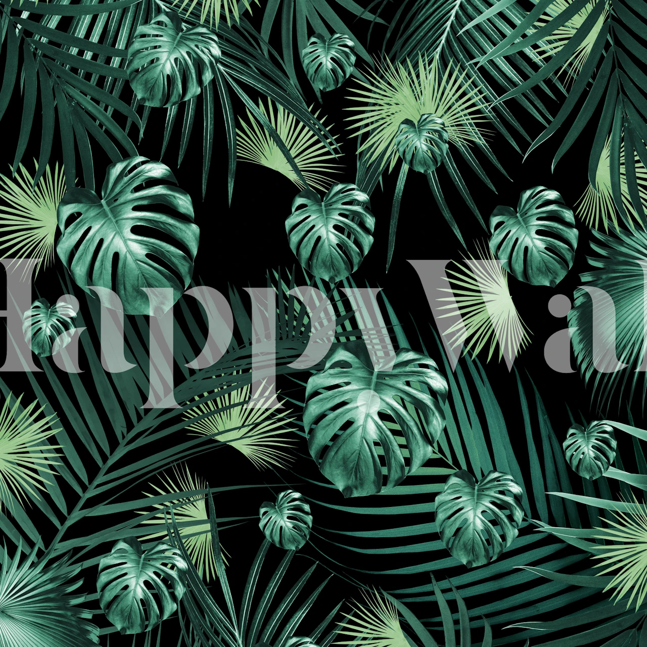 Tropical jungle wallpaper in a room