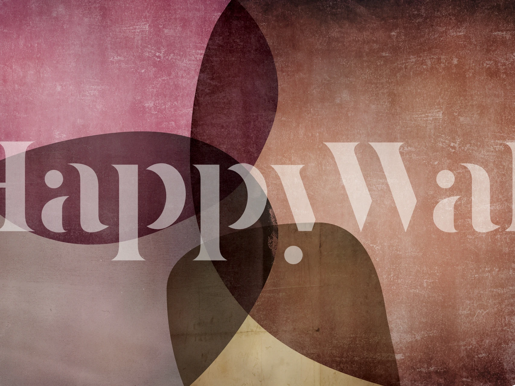 Papel pintado Warm Organic Shapes exhibido en una habitación