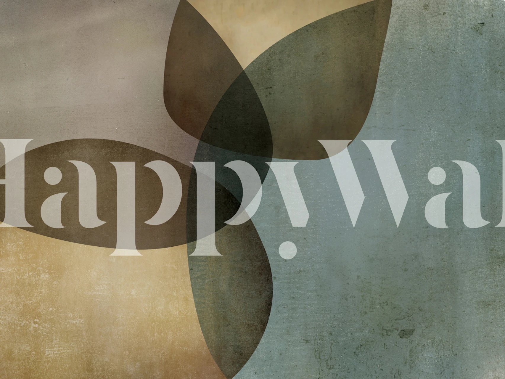 Organic shapes neutral tones wallpaper in a room