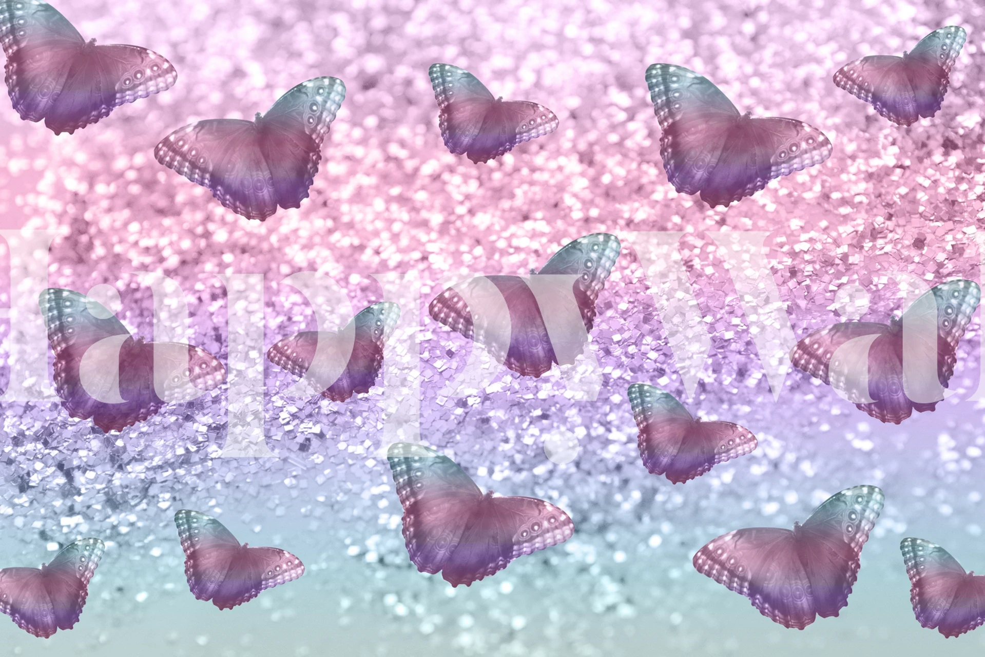 Multiple pastel butterflies in pink and purple tones wallpaper