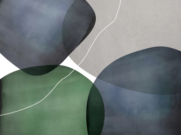 Organic Shapes Blue Green