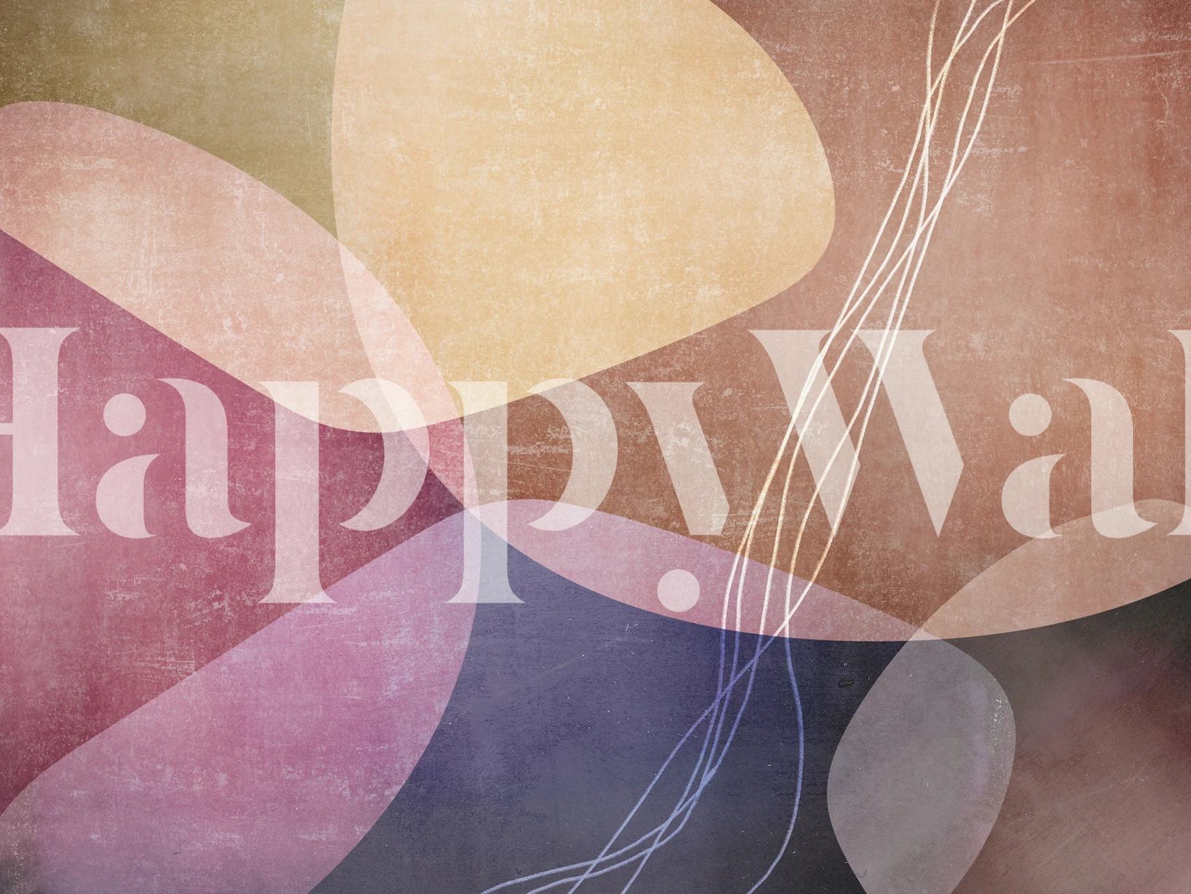 Abstract shapes in soft tones of pink, beige, and blue wallpaper