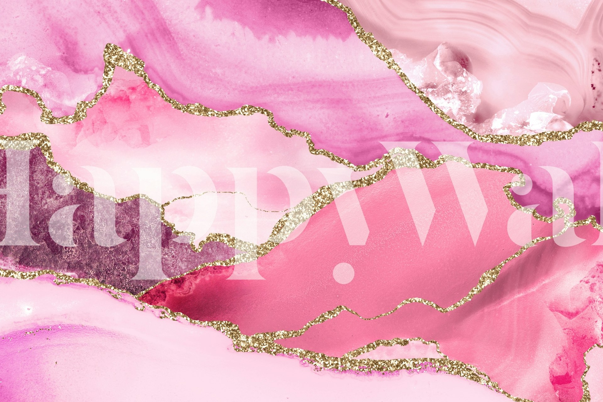 carta da parati Pink Mermaid Marble in una stanza