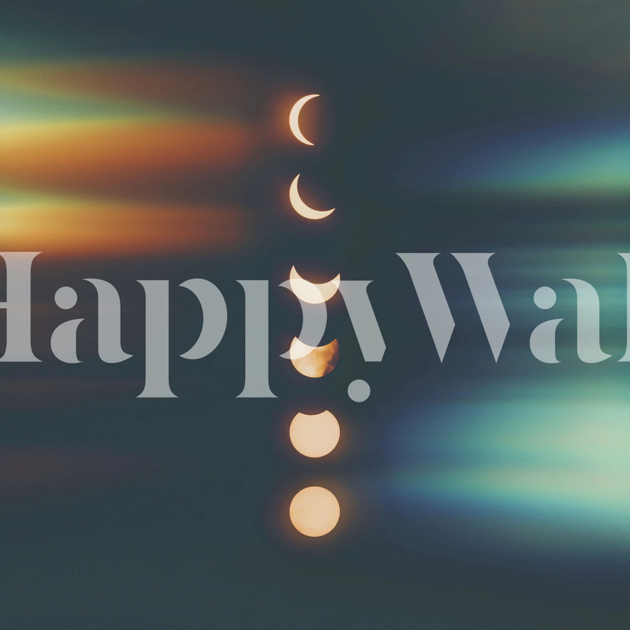 Shining Moon Phases wallpaper in a room