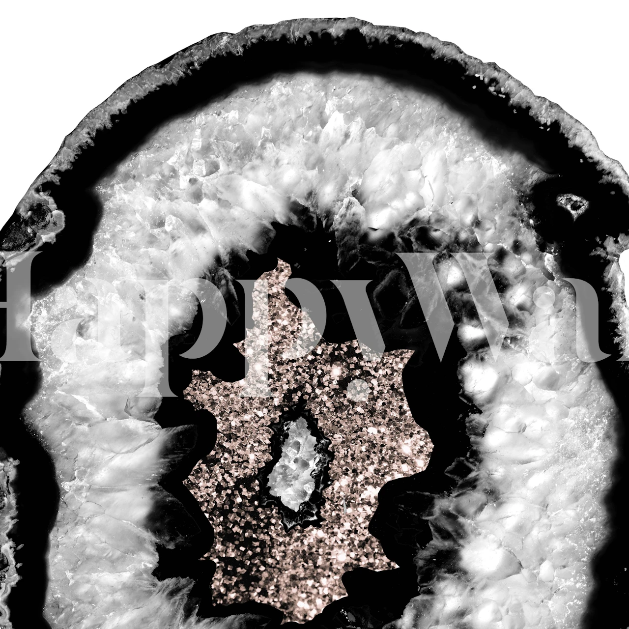 Gray and black agate pattern with glitter accents wall mural