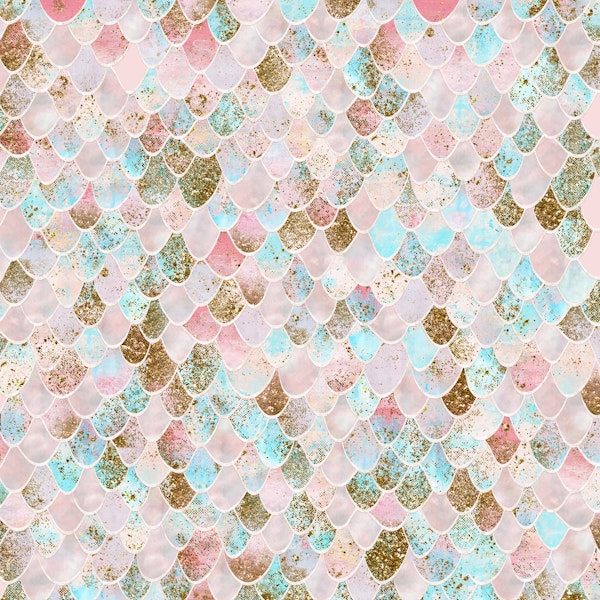 Watercolor Mermaid Scales