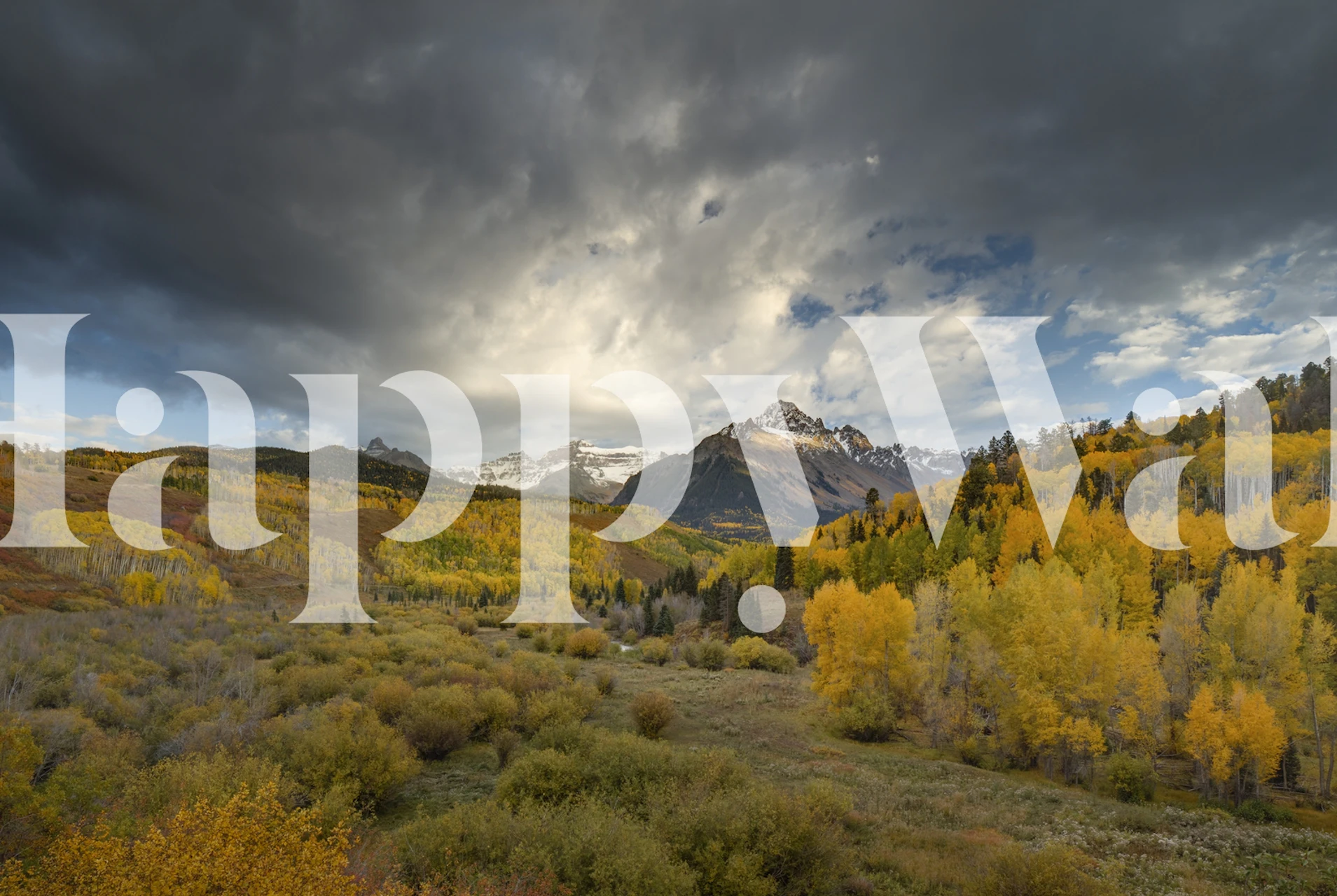 Fall Storm Over Mt Sneffels behang in een kamer