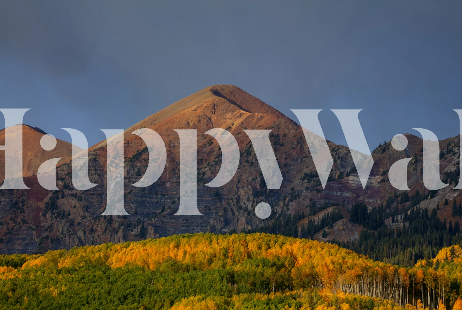 Golden autumn mountain landscape with colorful foliage wallpaper