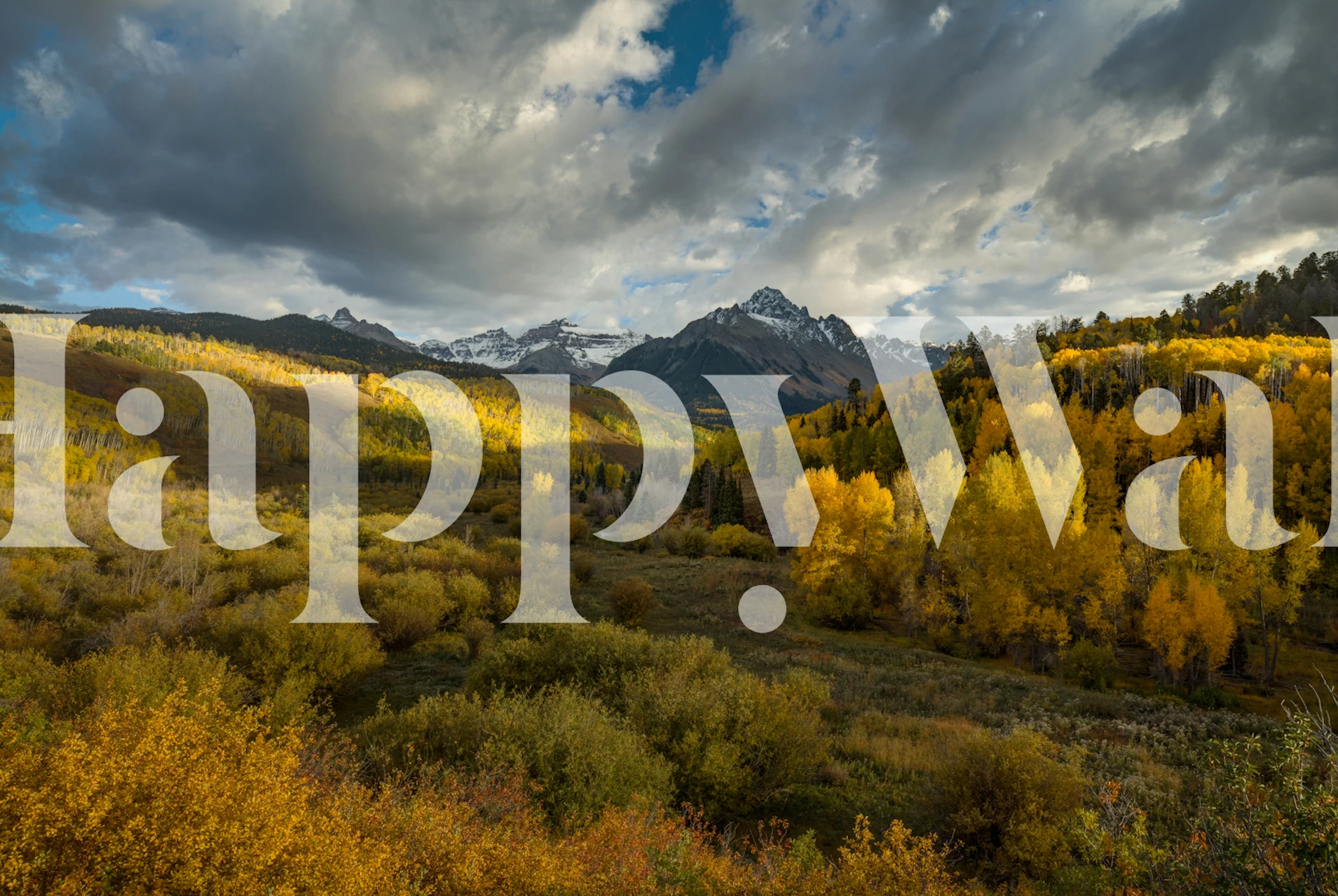 Herfstlandschap behang in een kamer
