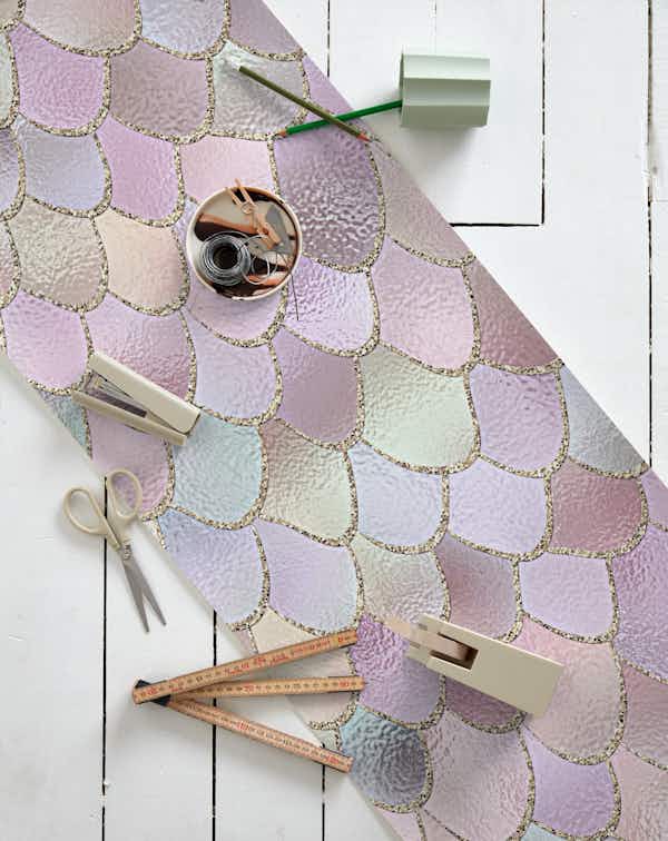 Blush Metal Mermaid Scales wallpaper roll