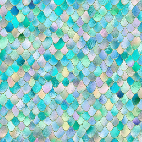 Teal Metal Mermaid Scales