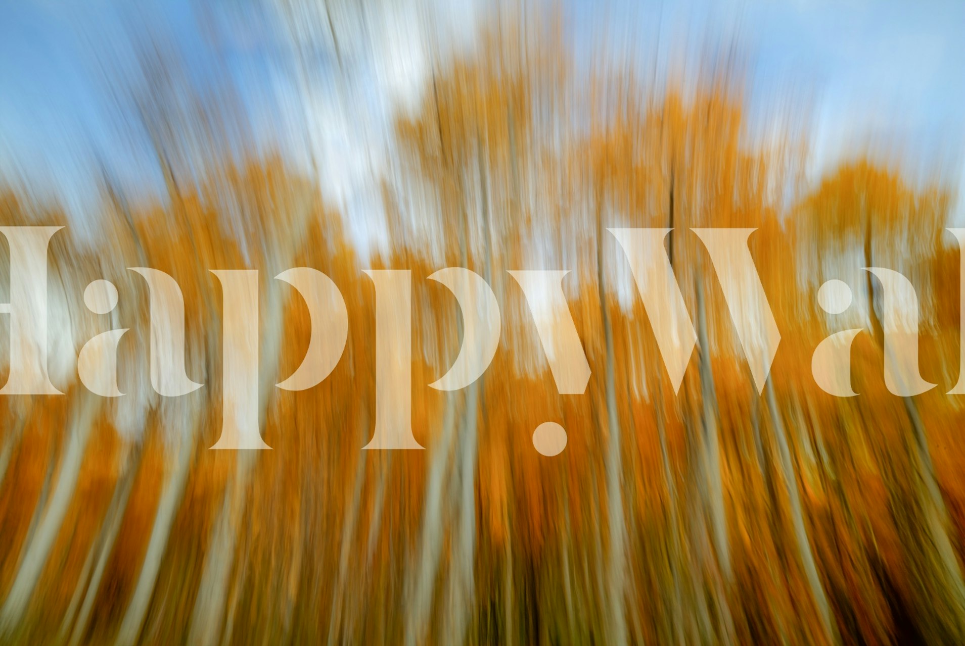 Abstract autumnal wall mural with a dynamic blur of fall colors representing leaves in motion