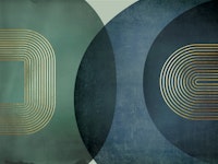 Modern Mid Century Blue Green tapet