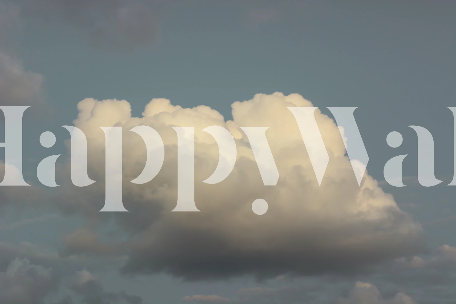 Cloud wallpaper displayed in a room