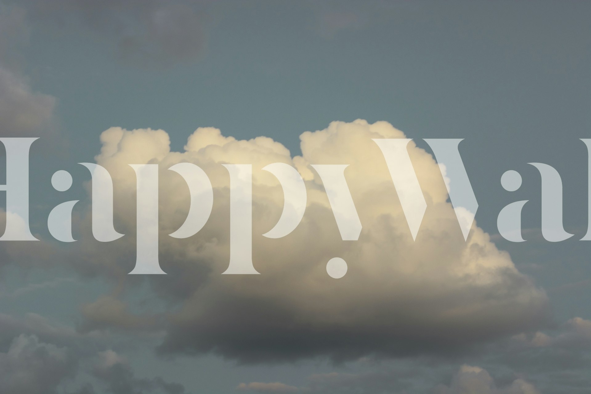 Cloud wallpaper displayed in a room