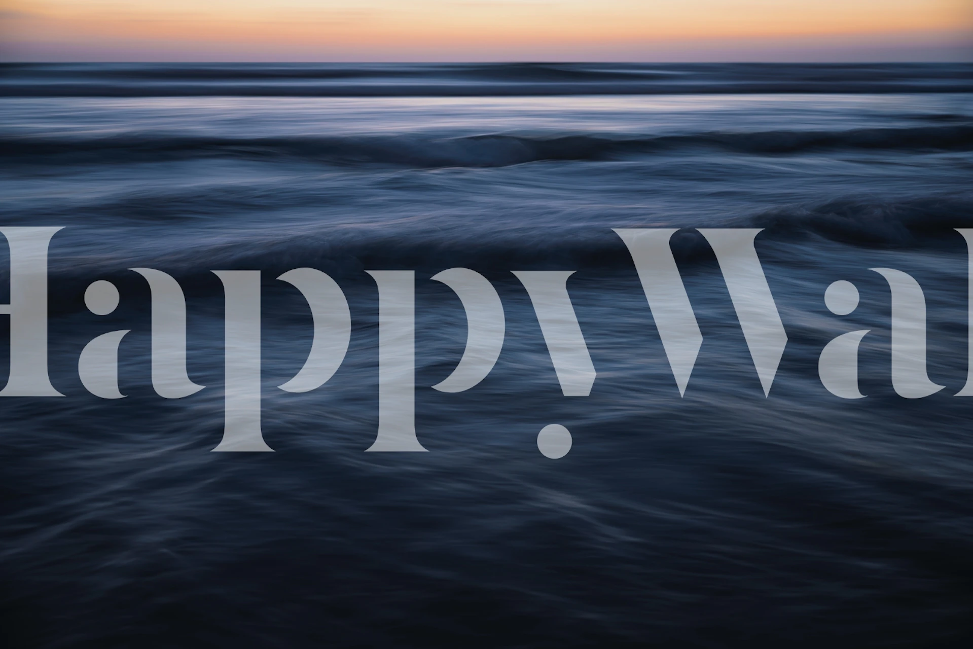 Abstract ocean waves in dark blue and soft gold tones wallpaper