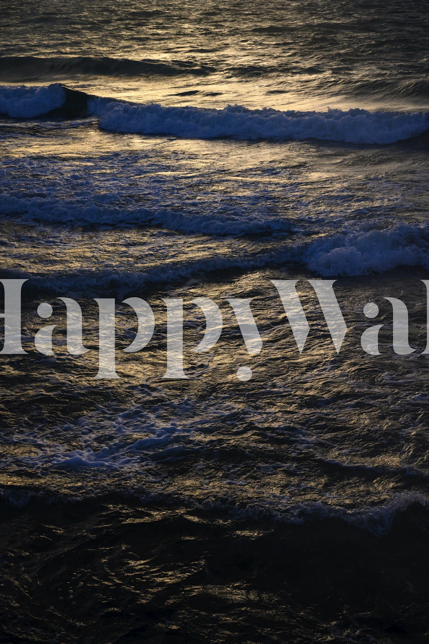 Ocean waves wall mural showing the calm seascape at dusk, Seaside 39 for home decor