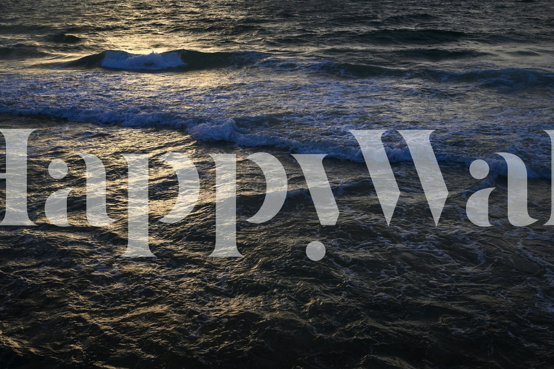 Ocean waves wall mural with twilight ambiance