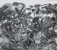 Tropical Jungle Black N White tapete