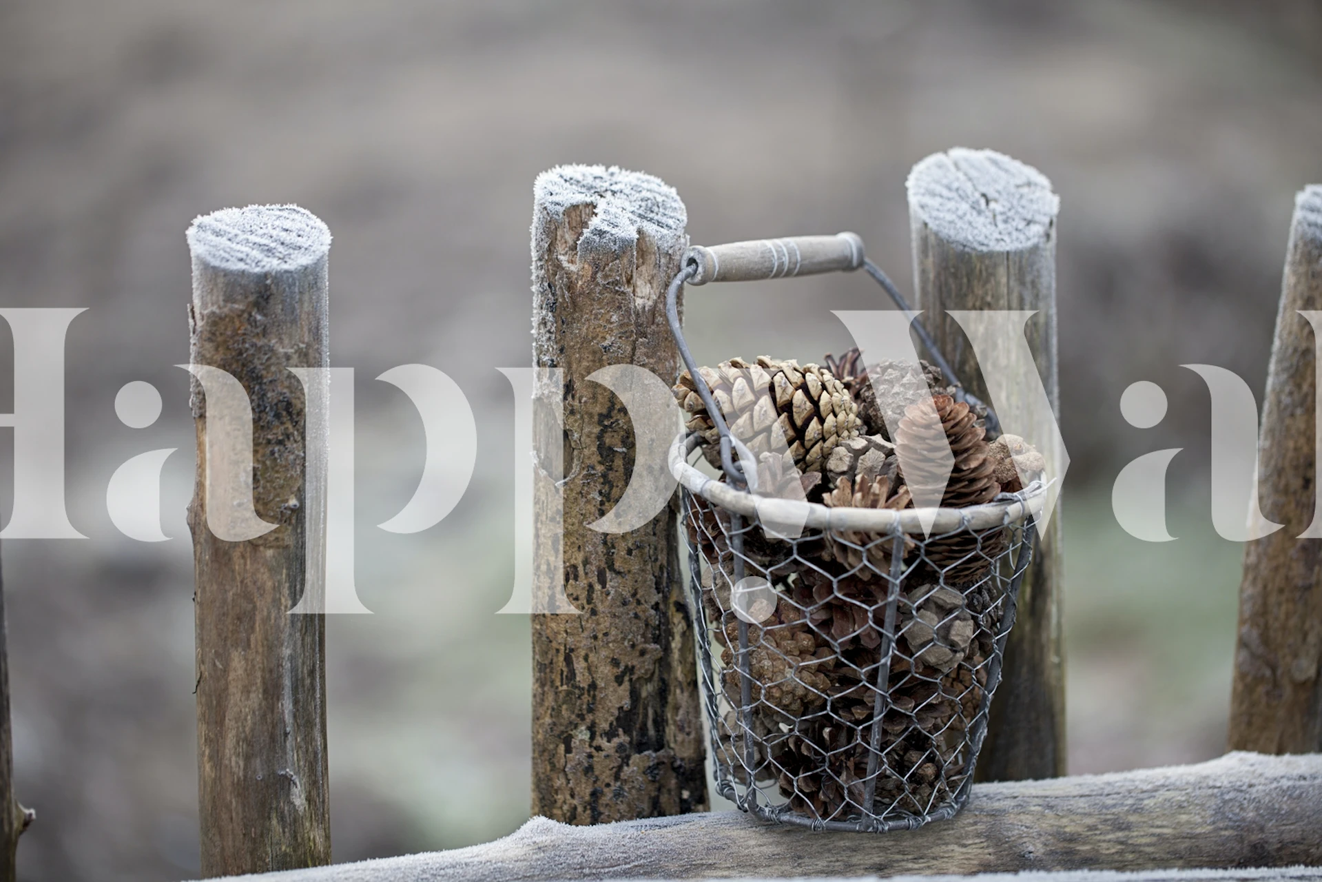 Winter autumn impression wallpaper in a room