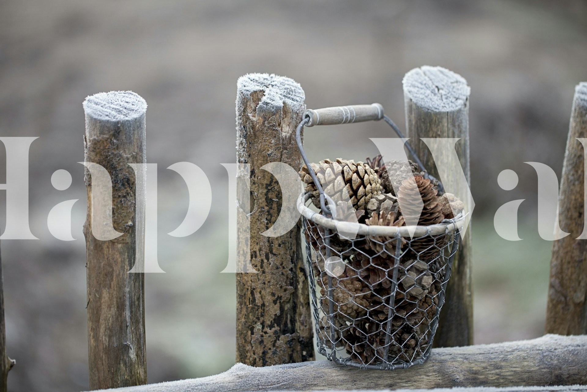 Winter autumn impression wallpaper in a room