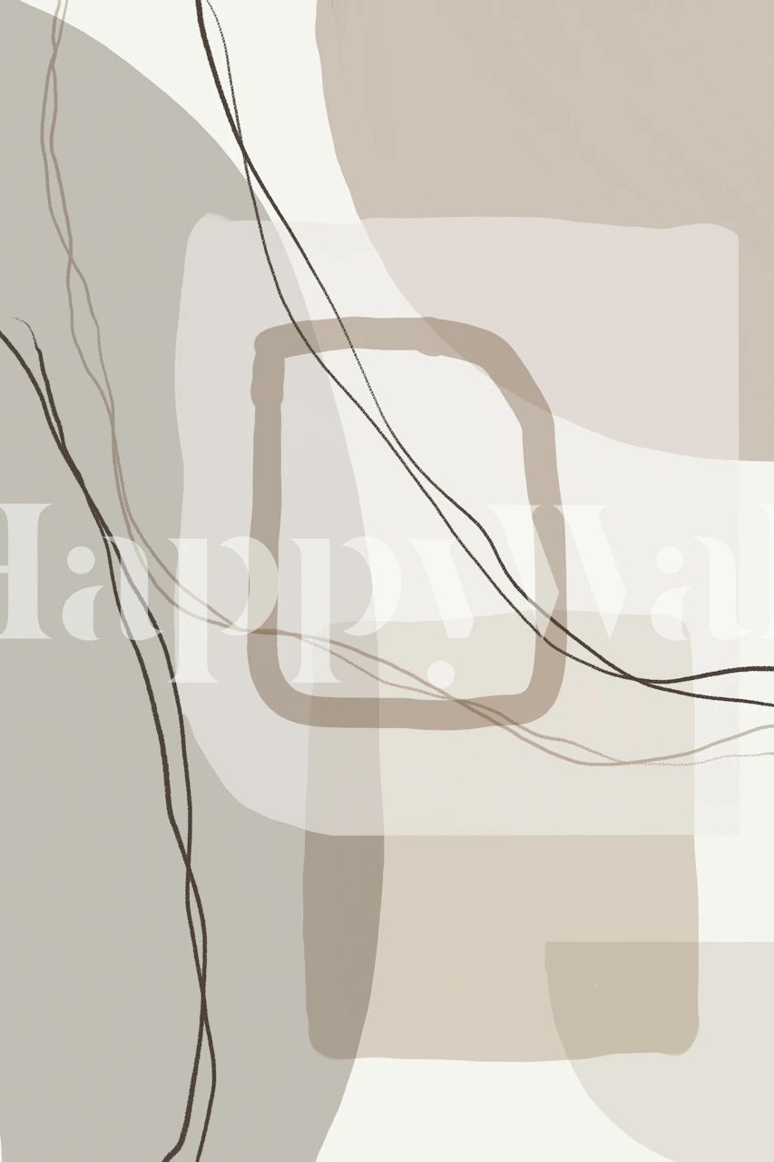 Abstract neutral geometric shapes and lines wallpaper