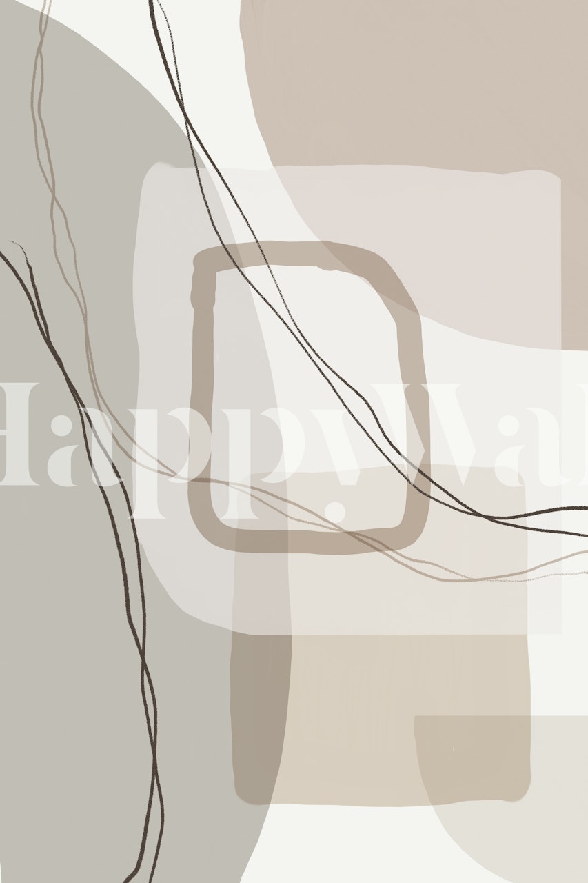 Abstrakcyjna fototapeta ze splecionymi liniami i ziemistymi tonami