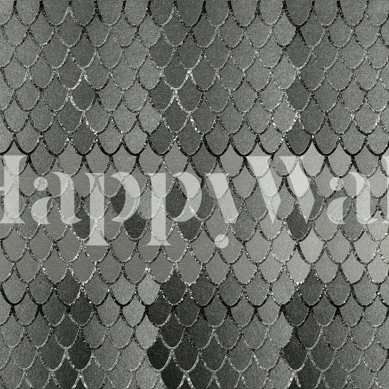 Mermaid Scales Silver Glam behang in een kamer