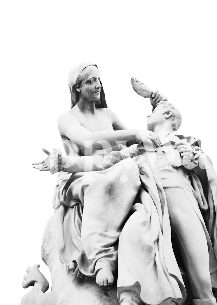 Lord Byron Statue behang in een kamer