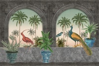 Window With Birds Vintage Art tapete