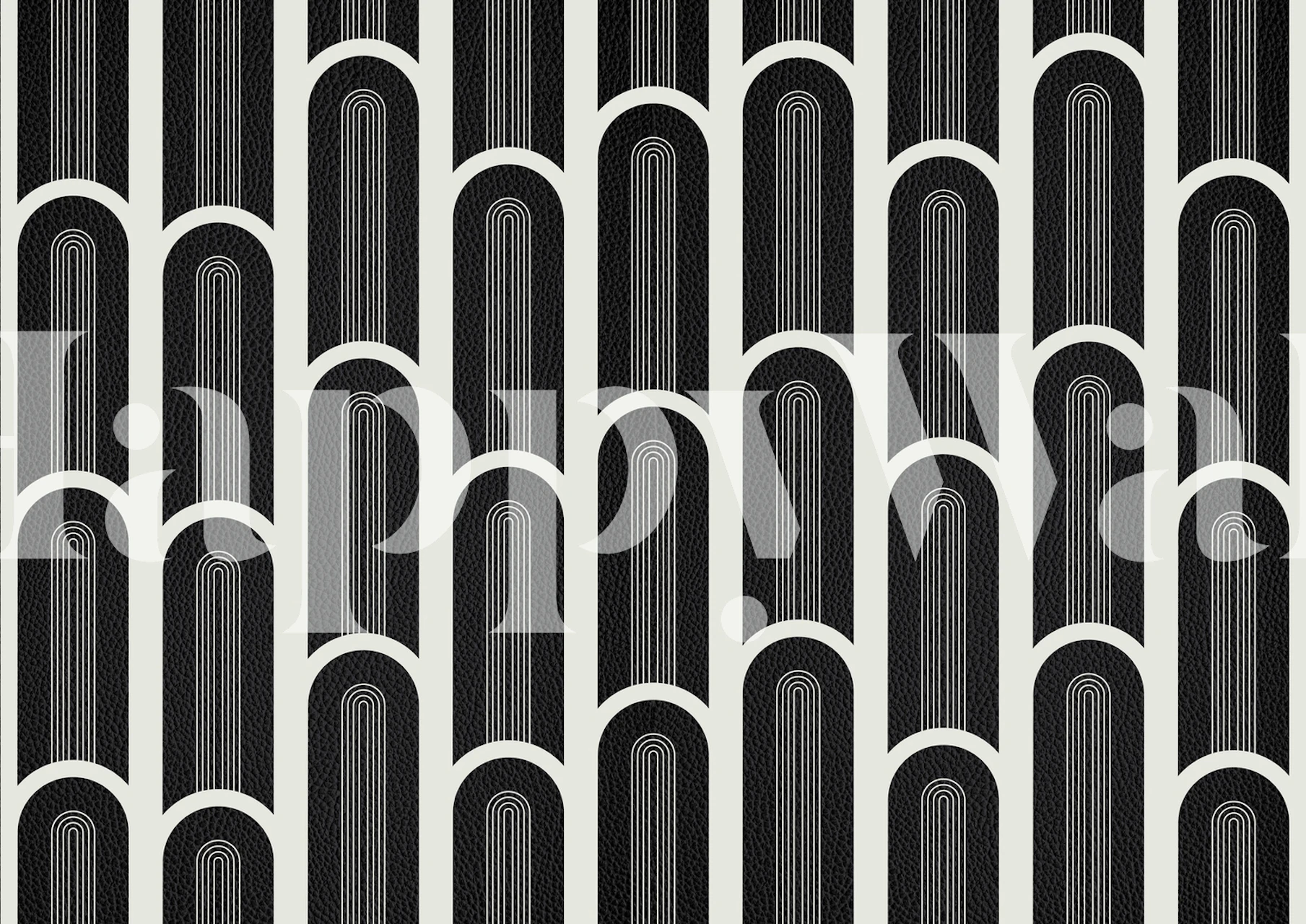 Black and white arch pattern wallpaper with bold lines