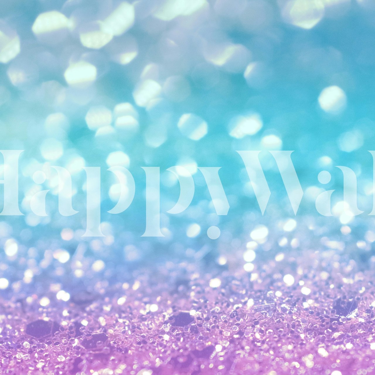 Glittery mermaid-themed wallpaper in blue and purple shades