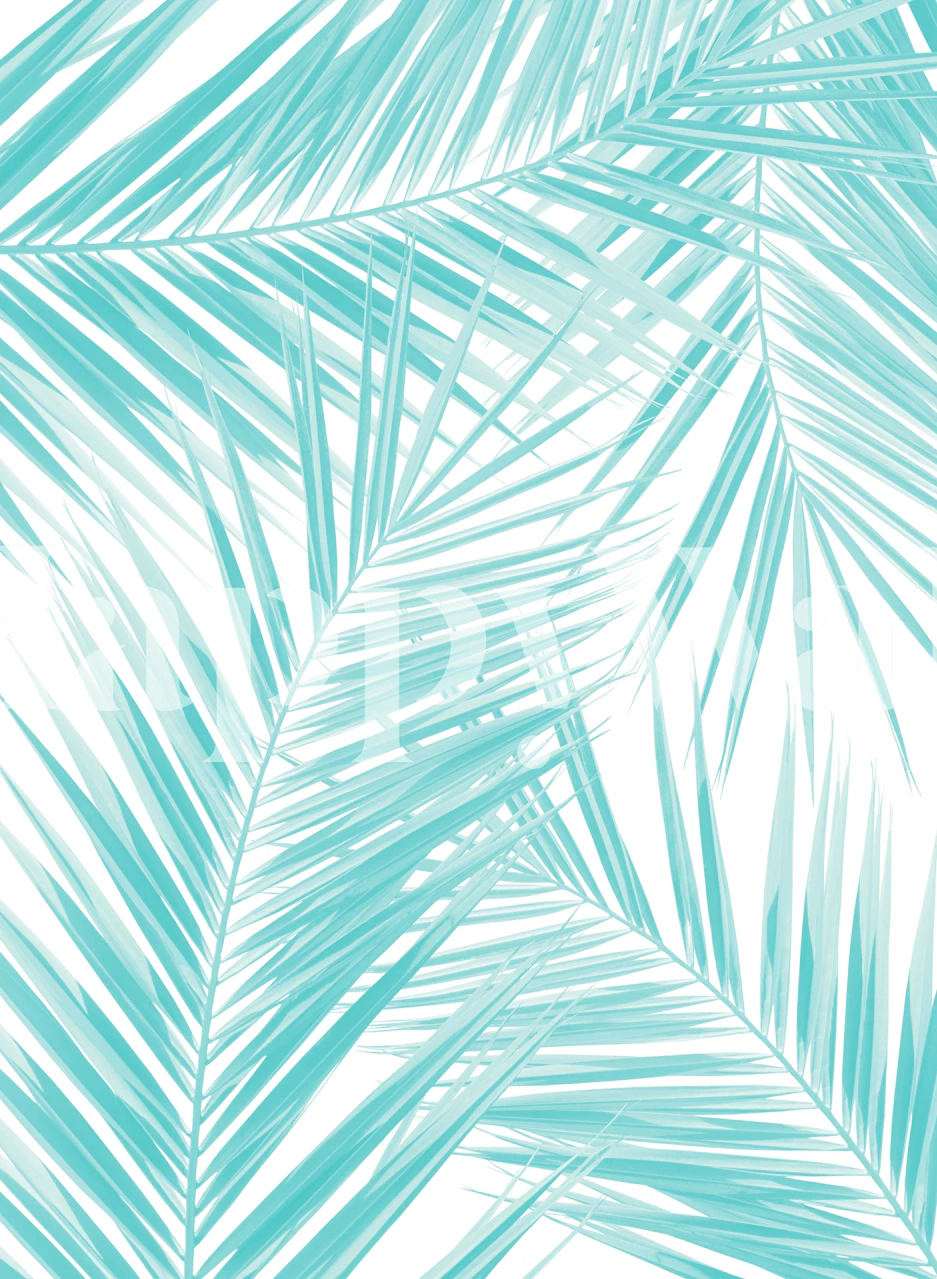 Aqua palm leaves pattern wallpaper in tropical style
