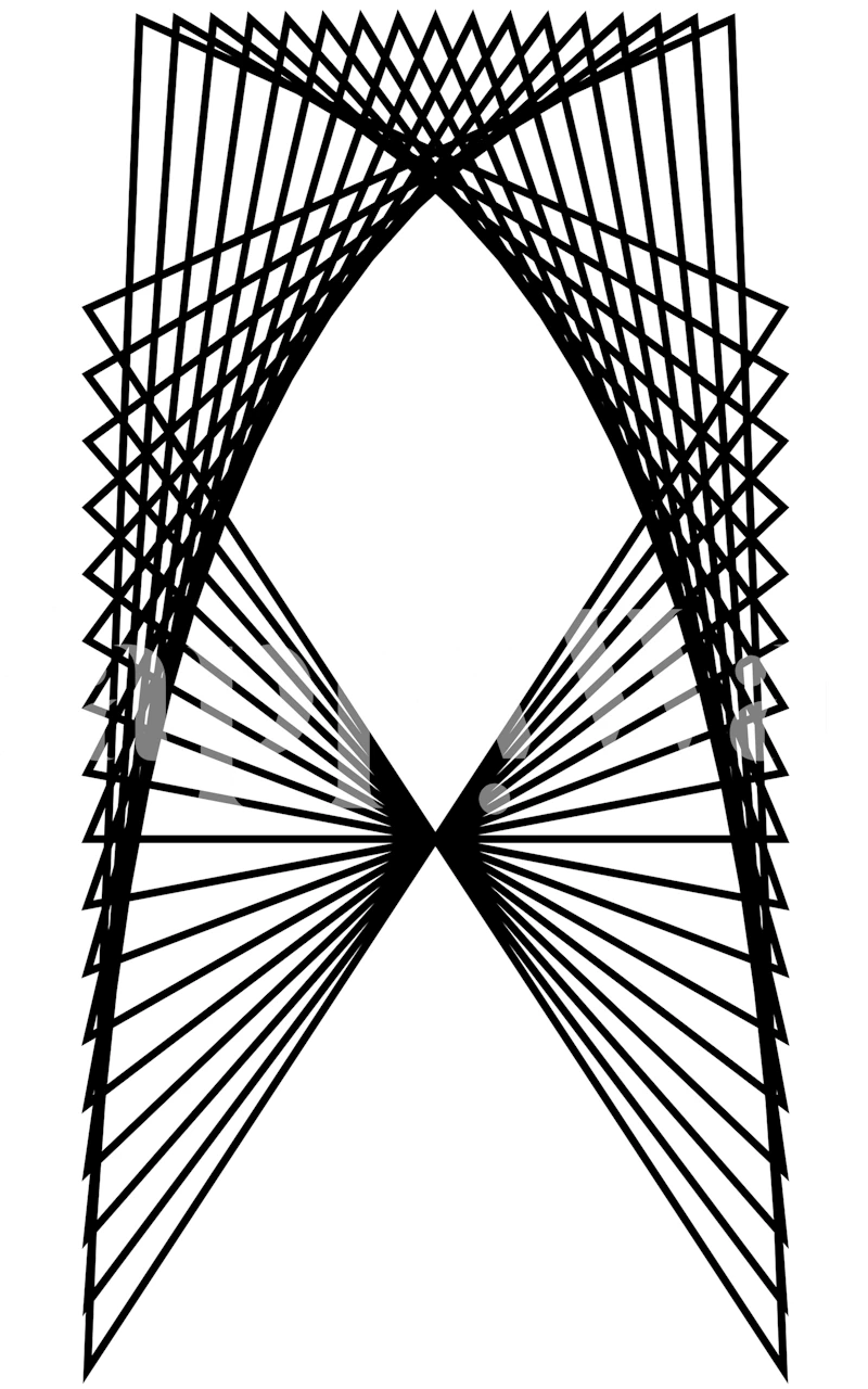 Minimalistic lineart wallpaper in a room