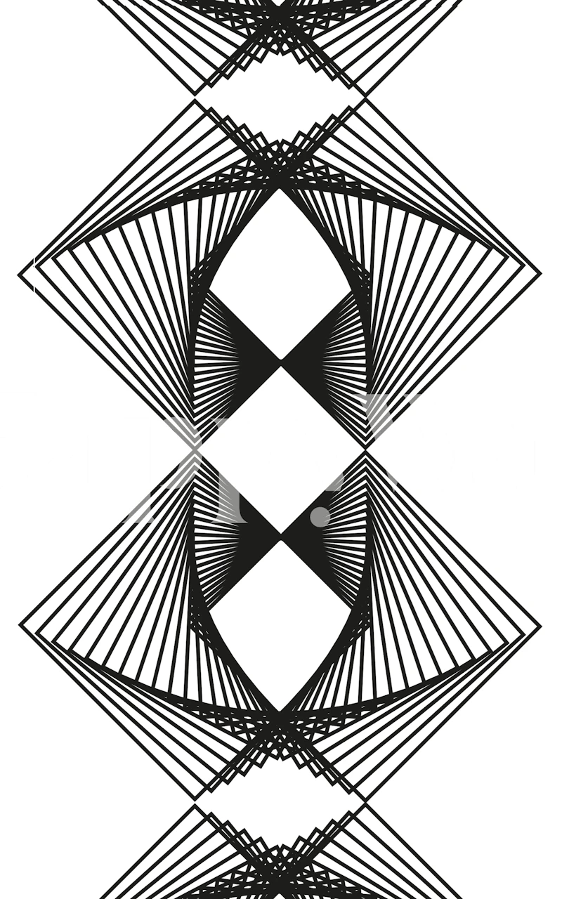 Monochromatic geometric line art pattern wall mural