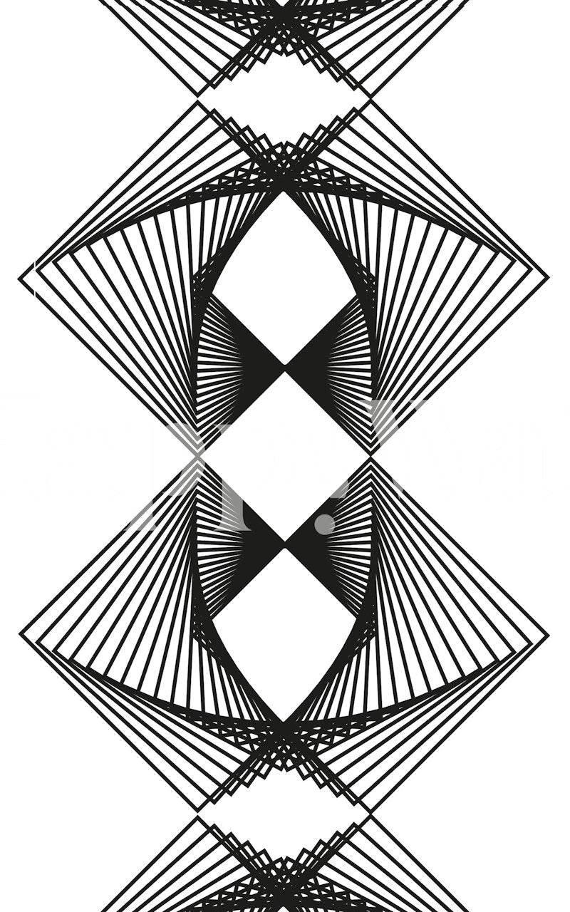 Monochromatic geometric line art pattern wall mural