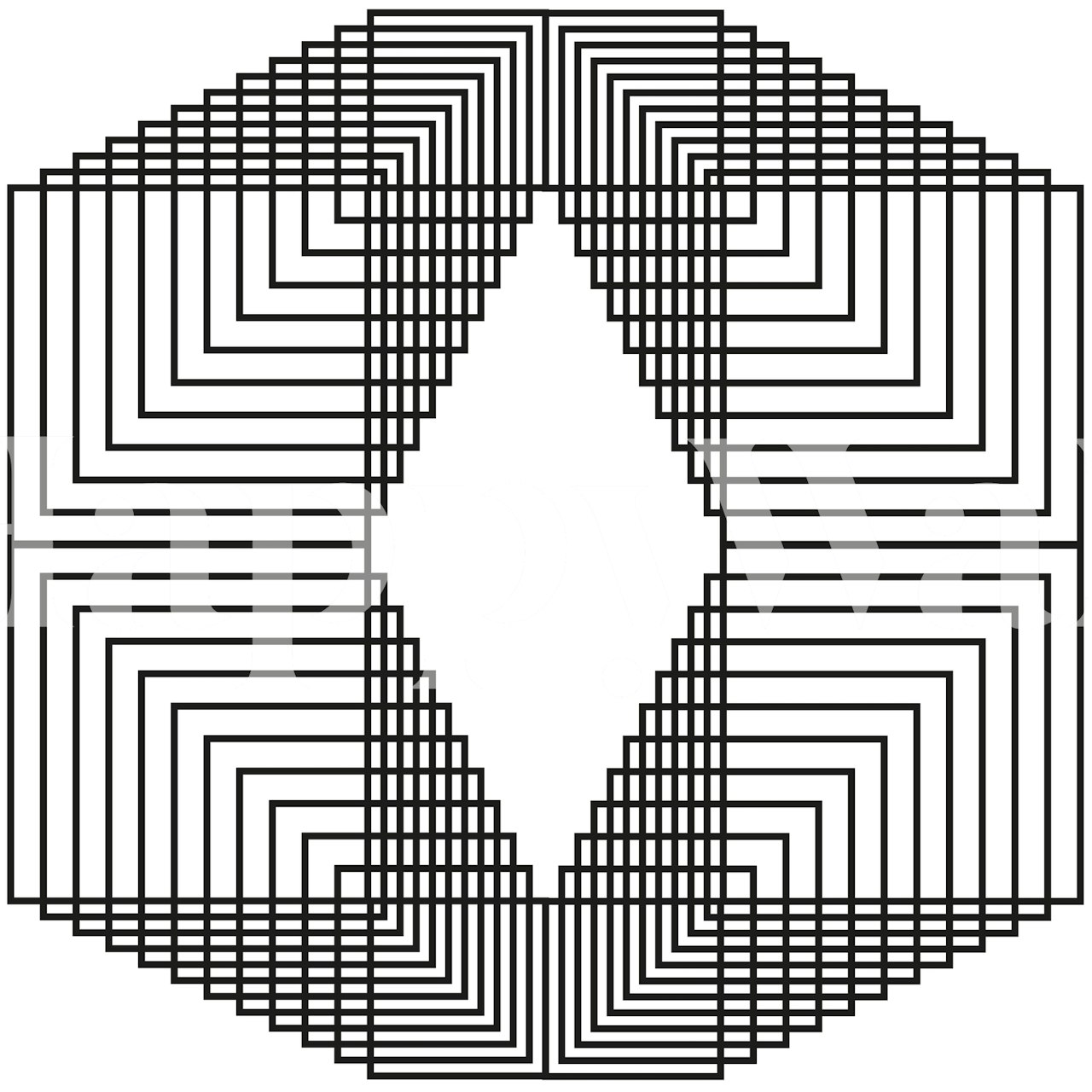 Geometric black and white design with interlocking shapes wallpaper