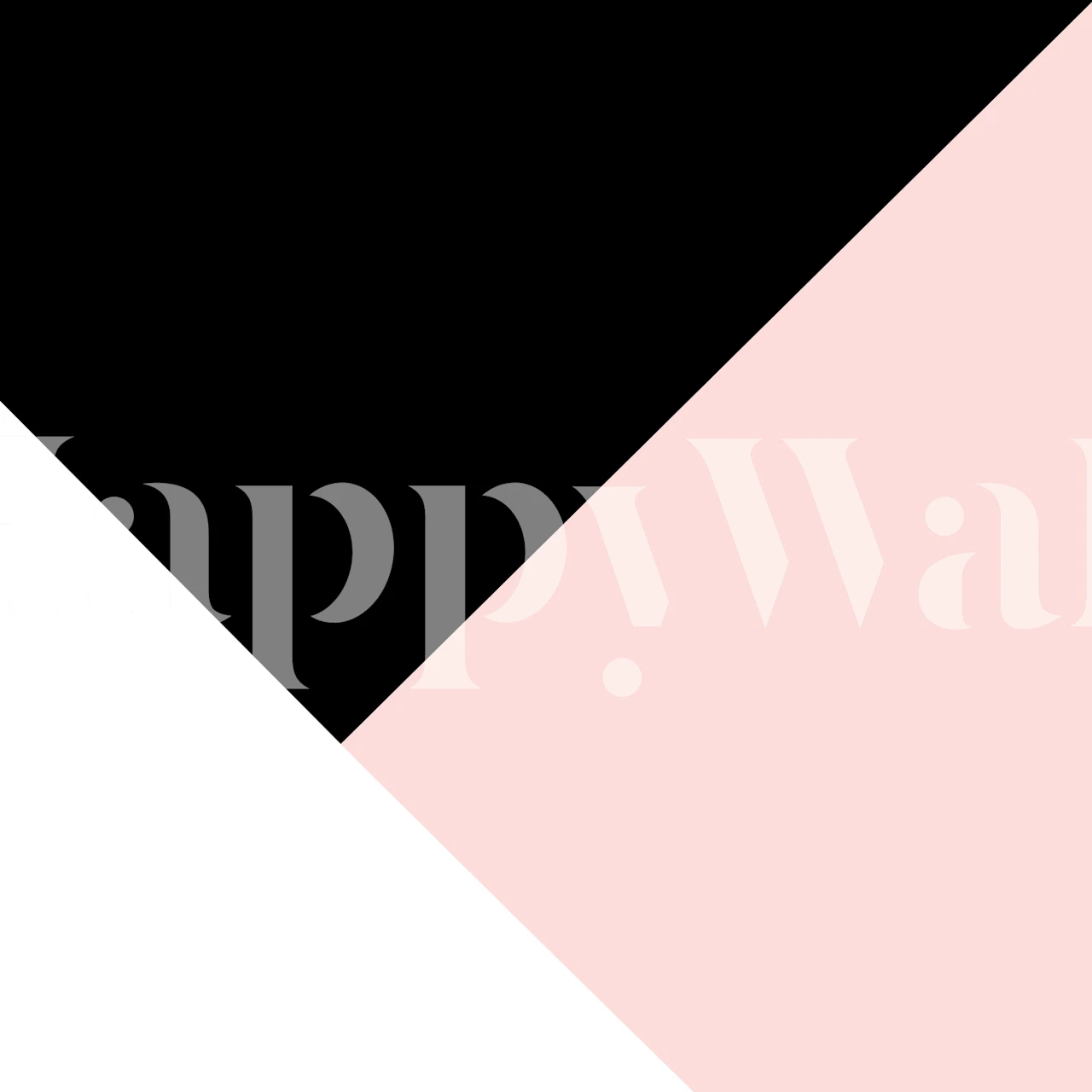 Geometric triangle patterns in blush, black, and white wallpaper