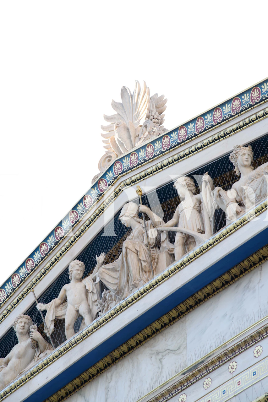 Academy of Athens wallpaper displayed in a room