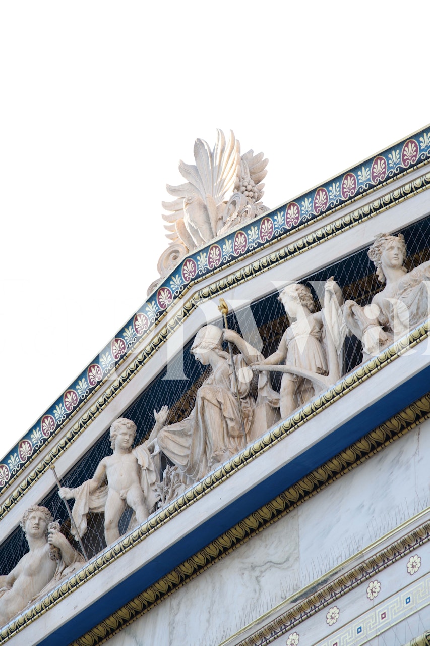 Academy of Athens wallpaper displayed in a room