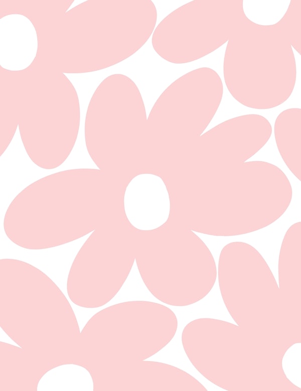 Retro Daisy Flowers Blush 1