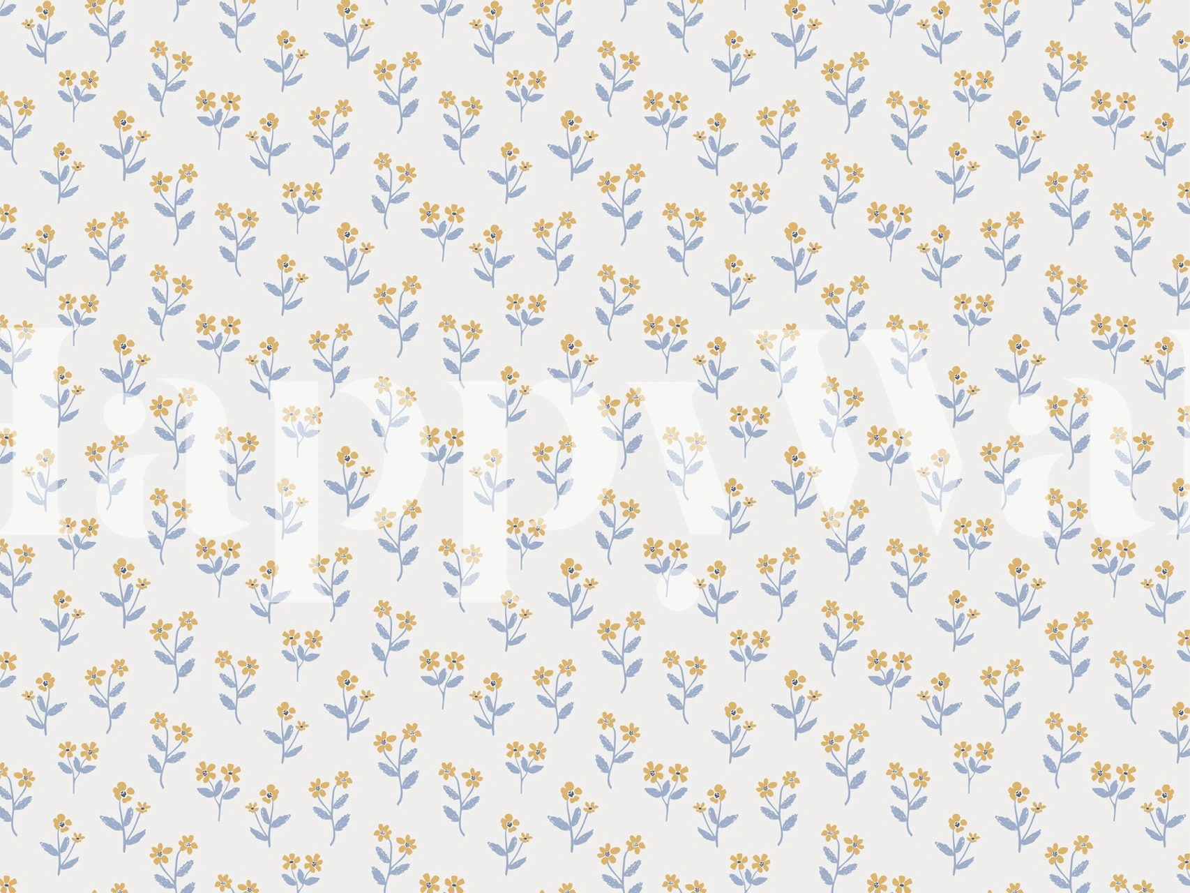 Sophia blue yellow Blumen Tapete