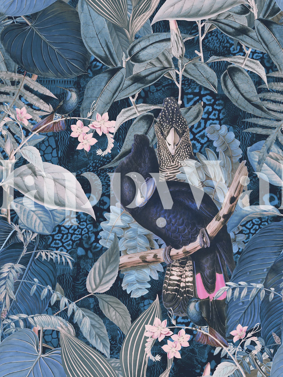 Cockatoos Jungle Night tapet i et rum