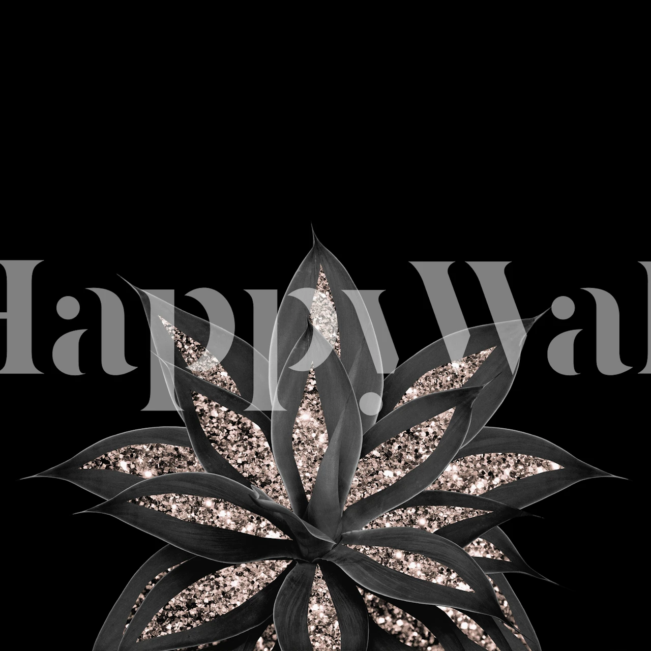 Gray Black Agave Rose 1 tapetdesign